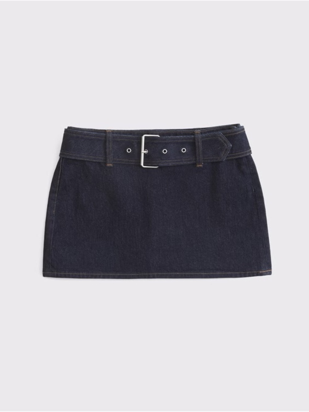 Abercrombie & Fitch Dark Indigo Denim Mini Skort with Belt